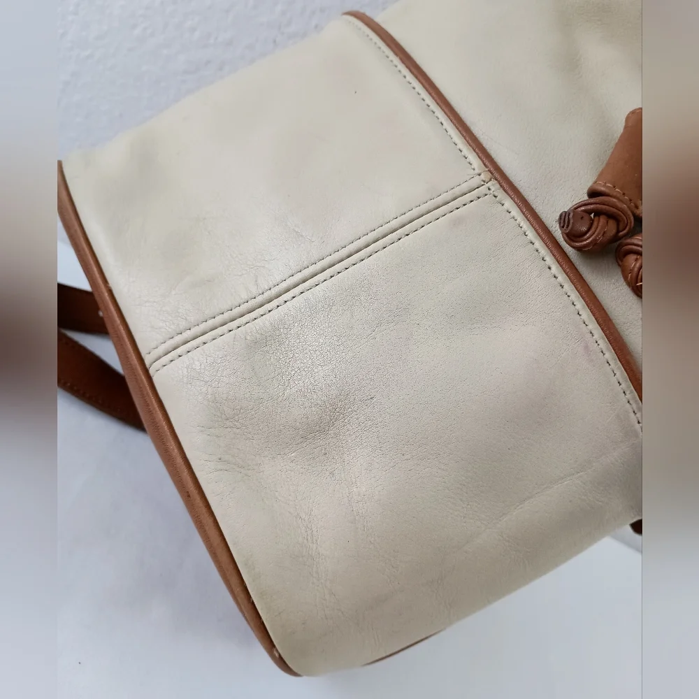 Vntg Coach Bone Drawstring Spectator Bag 0520 122 - Picture 8 of 11